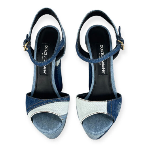 Dolce Gabbana Denim Platform Sandals in Blue 38.5 5