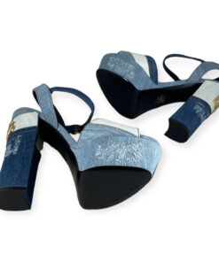 Dolce Gabbana Denim Platform Sandals in Blue 38.5 13