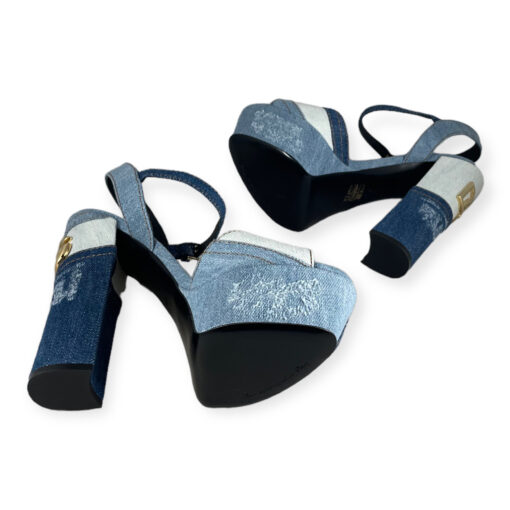 Dolce Gabbana Denim Platform Sandals in Blue 38.5 7