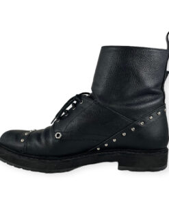 Fendi Embellished Combat Boots in Black 40 7