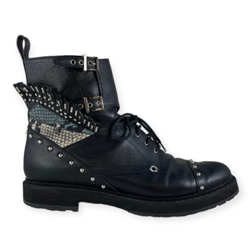 Fendi Embellished Combat Boots in Black 40 2