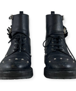 Fendi Embellished Combat Boots in Black 40 9