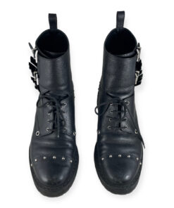 Fendi Embellished Combat Boots in Black 40 10
