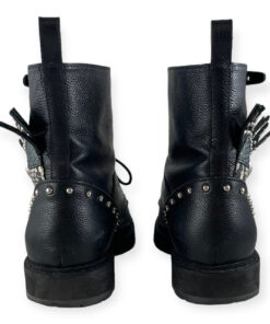 Fendi Embellished Combat Boots in Black 40 11