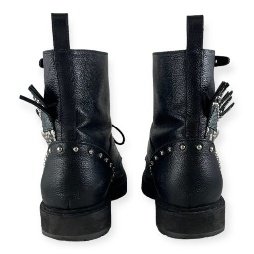 Fendi Embellished Combat Boots in Black 40 5