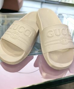 Size 36.5 | Gucci GG Slides in Chalk