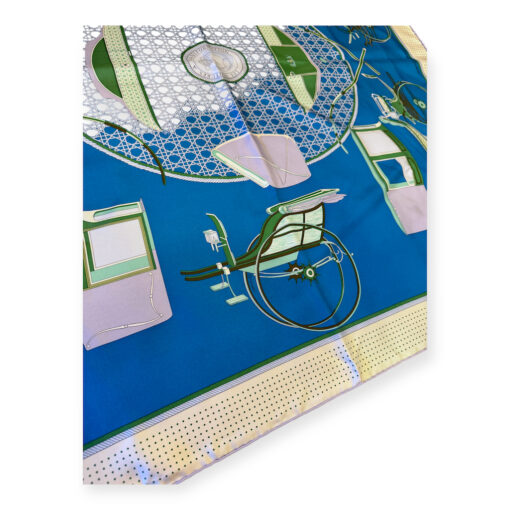 Hermes Les Voitures A Transformation Scarf in Turquoise 5
