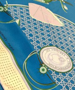 Hermes Les Voitures A Transformation Scarf in Turquoise