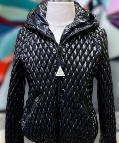 Size Small | Moncler Quilted Hoodie in Black