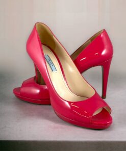 Size 38 | Prada Patent Leather Peep Toe Pumps in Pink