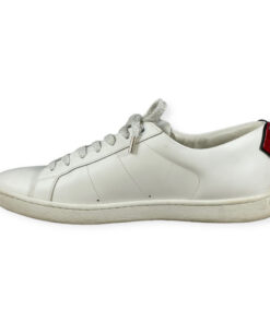 Saint Laurent Metallic Lip Classic Court Sneakers in White 39 7