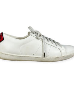 Saint Laurent Metallic Lip Classic Court Sneakers in White 39 8