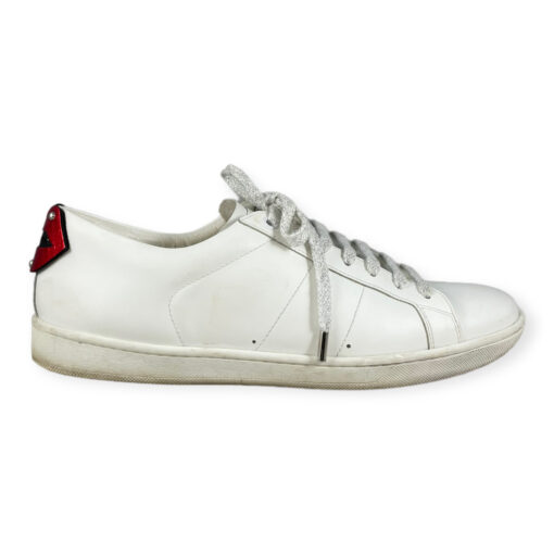 Saint Laurent Metallic Lip Classic Court Sneakers in White 39 2