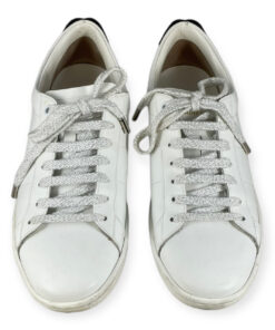 Saint Laurent Metallic Lip Classic Court Sneakers in White 39 10