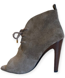 Tom Ford Suede Peep Toe Booties in Taupe 39.5 7