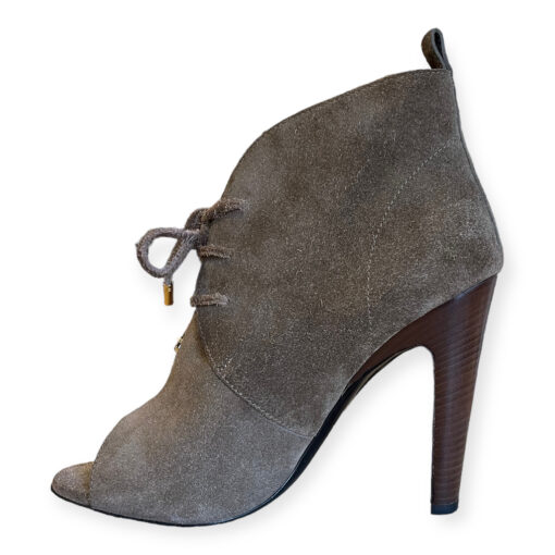 Tom Ford Suede Peep Toe Booties in Taupe 39.5 1