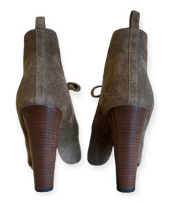 Tom Ford Suede Peep Toe Booties in Taupe 39.5 11