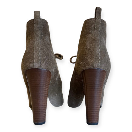 Tom Ford Suede Peep Toe Booties in Taupe 39.5 5
