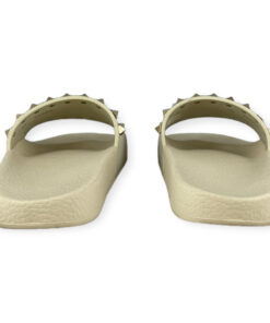 Valentino Rockstud Rubber Slide Sandals in Ivory | Size 35 10