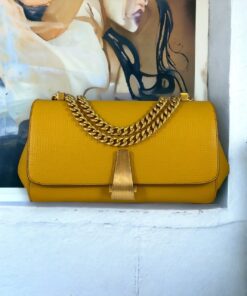 Balenciaga BB Chain Medium Round Shoulder Bag Logo Embroidered Tartan Wool  Petrol Blue Yellow