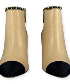 Chanel Cap Toe Studded Booties in Beige Size 40.5 10