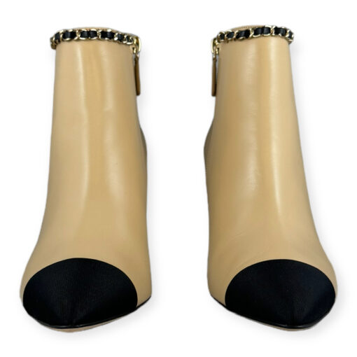 Chanel Cap Toe Studded Booties in Beige Size 40.5 3
