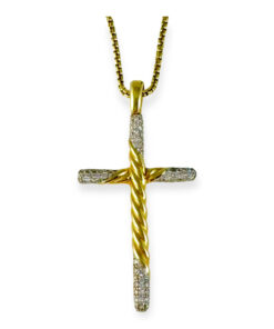 David Yurman Diamond Cross Pendant Necklace 6