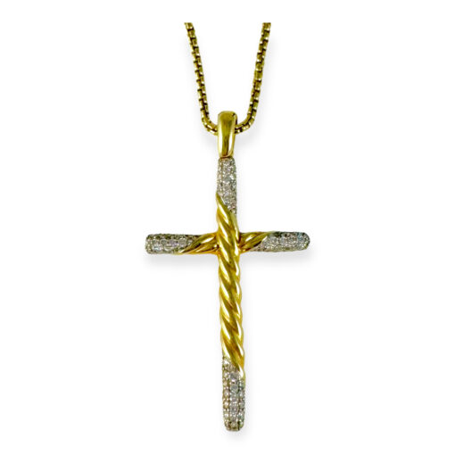 David Yurman Diamond Cross Pendant Necklace 1
