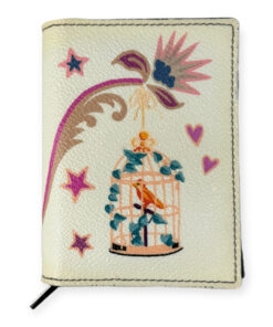 Etro Leather Birdcage Wallet in Ivory Multicolor 9