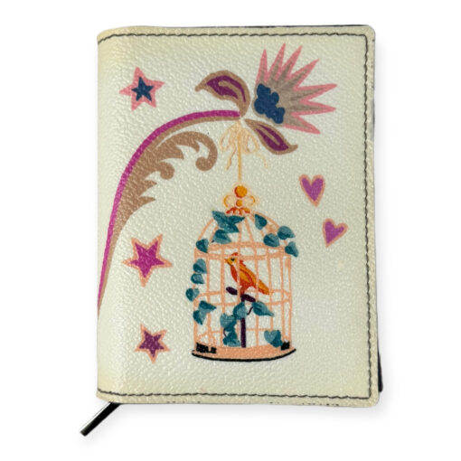 Etro Leather Birdcage Wallet in Ivory Multicolor 1