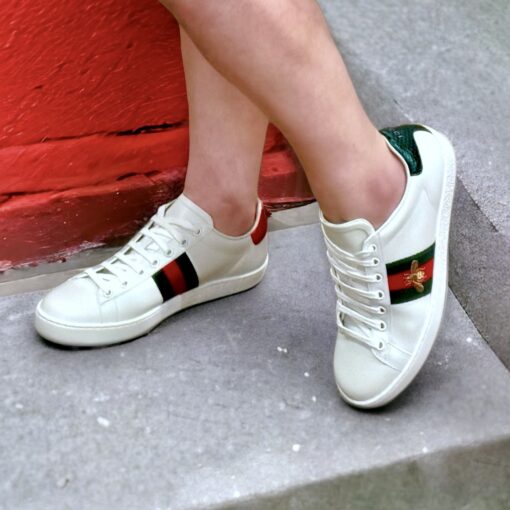 Size 38 | Gucci Ace Bee Sneakers in White