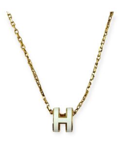 Hermes Mini Pop H Pendant Necklace in White 6
