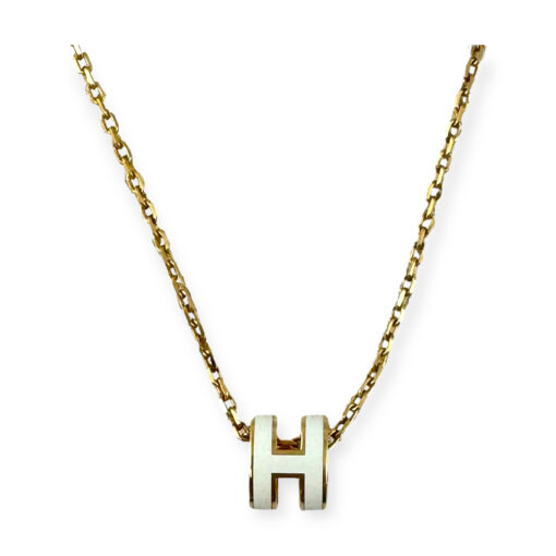 Hermes Mini Pop H Pendant Necklace in White 1