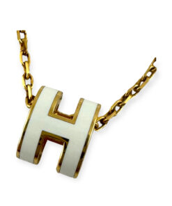 Hermes Mini Pop H Pendant Necklace in White 7