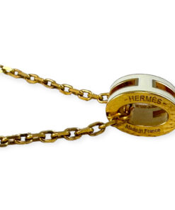 Hermes Mini Pop H Pendant Necklace in White 8
