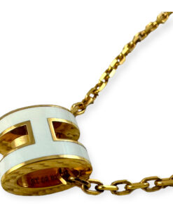 Hermes Mini Pop H Pendant Necklace in White 9