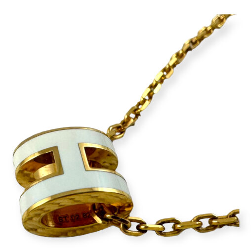 Hermes Mini Pop H Pendant Necklace in White 4
