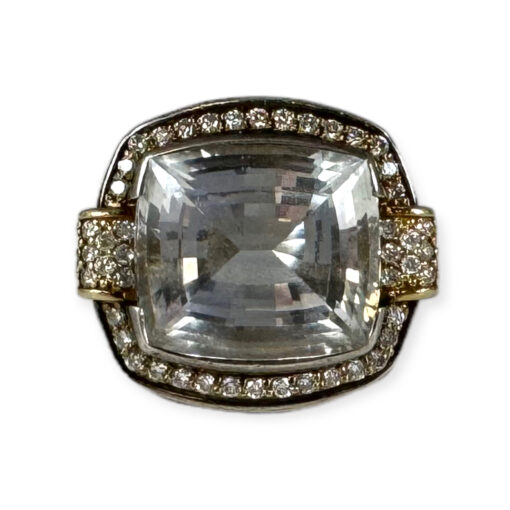 Lagos Caviar White Topaz & Diamond Ring Size 6 1