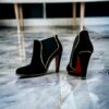 Size 40 | Christian Louboutin Suede LouLou 85 Booties in Black