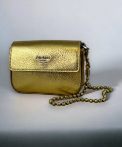 Prada Mini Crossbody Bag in Gold
