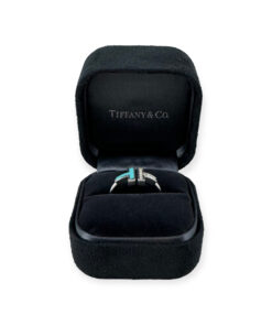 Tiffany & Co T Diamond Turquoise Wire Ring Size 6 7