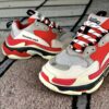 Size 37 | Balenciaga Triple S Sneakers in Gray & Red