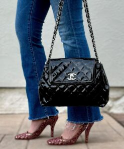 Chanel Accordion Flap Bag in Black