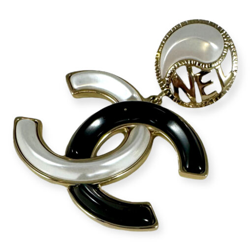 Chanel Yin Yang CC Drop Earrings in Black & White 2