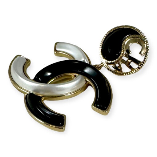 Chanel Yin Yang CC Drop Earrings in Black & White 3