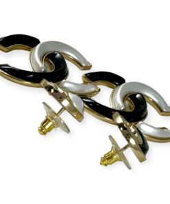 Chanel Yin Yang CC Drop Earrings in Black & White 14