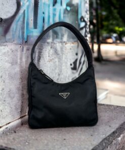 Prada Re-Nylon Mini Hobo Bag in Black