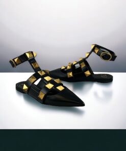 Size 37 | Valentino Roman Stud Sandals in Black