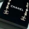 Chanel Pearl Flower Drop Earrings in Silver