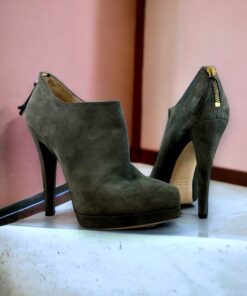 Size 40.5 | Miu Miu Suede Booties in Gray